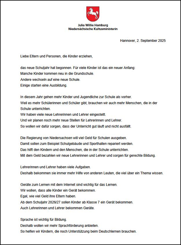 Schuljahresauftakt